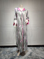 Women’s Casual Djellaba - Gray Pink / L - Abaya dress