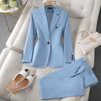 Women’s Classic Office Suits Business Wear Business Suit - Blue Suit / 4XL - Business Suit