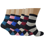 Women’s Colourful Striped Socks Pack Of 6 12 & 24 Pairs - 12pairs