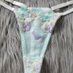 Women’s Creative Embroidered Printed Bra Set - Bra set