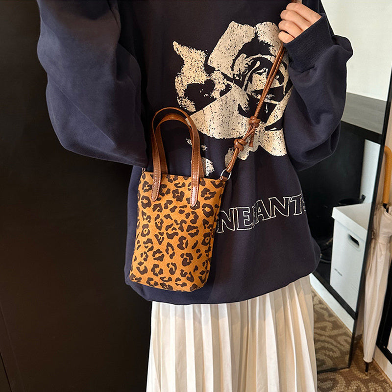 Women’s Crossbody Bag Retro Leopard Print Shoulder Bag