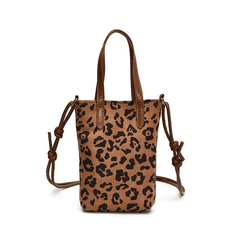 Women’s Crossbody Bag Retro Leopard Print Shoulder Bag - Leopard Print Brown