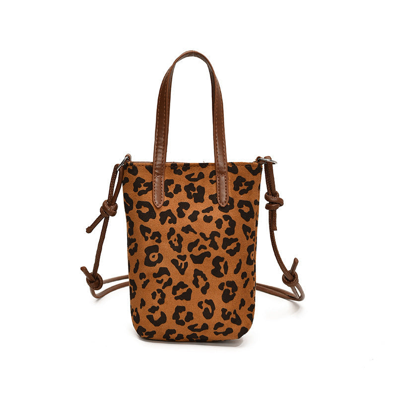 Women’s Crossbody Bag Retro Leopard Print Shoulder Bag - Leopard Print Khaki