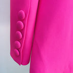 Women’s Elegant One Buttoned Colour Matching Two Pieces Suit - 2-pieces set