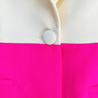 Women’s Elegant One Buttoned Colour Matching Two Pieces Suit - 2-pieces set