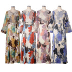 Women’s Embroidered Large Swing Modest Dress - Dress