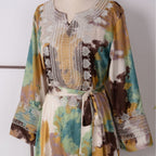 Women’s Embroidered Large Swing Modest Dress - Dress