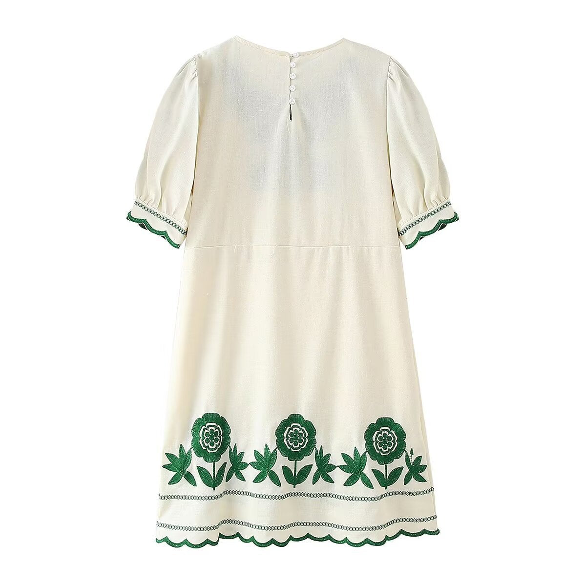 Women’s Embroidered Short Sleeve Dress - Women’s short dress