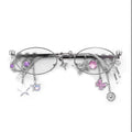Women’s Fashion Glasses Summer Statement Fashion Accessories - Silver Frame Transparent Lens - Sunglass