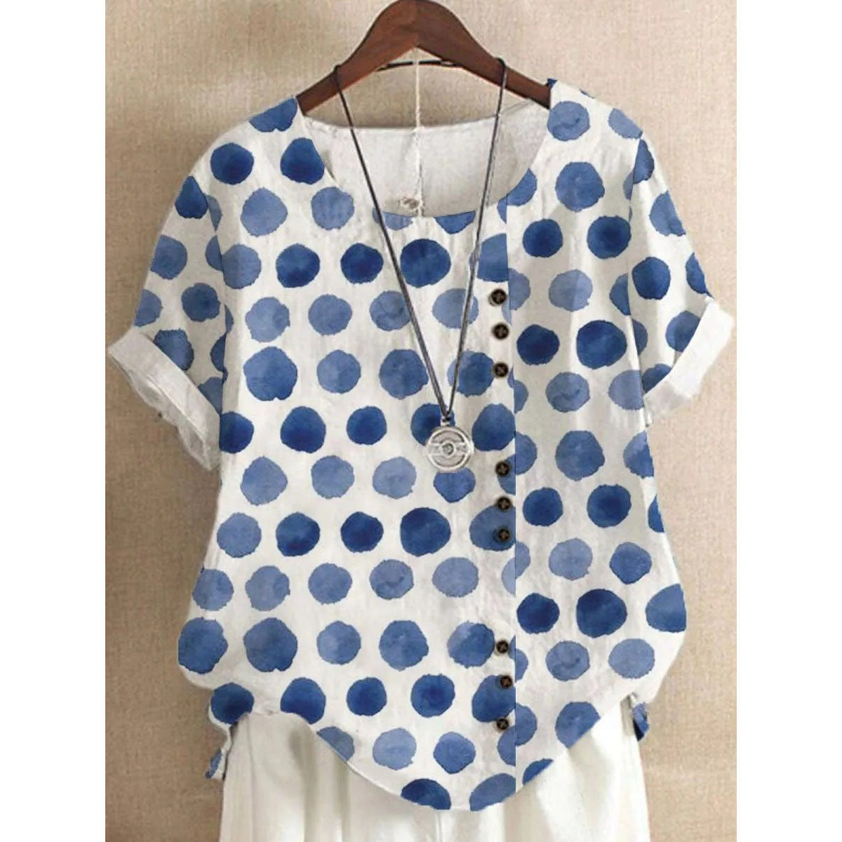 Women’s Fashionable Short-sleeved T-shirt - OD18868 / L - 2-pieces set
