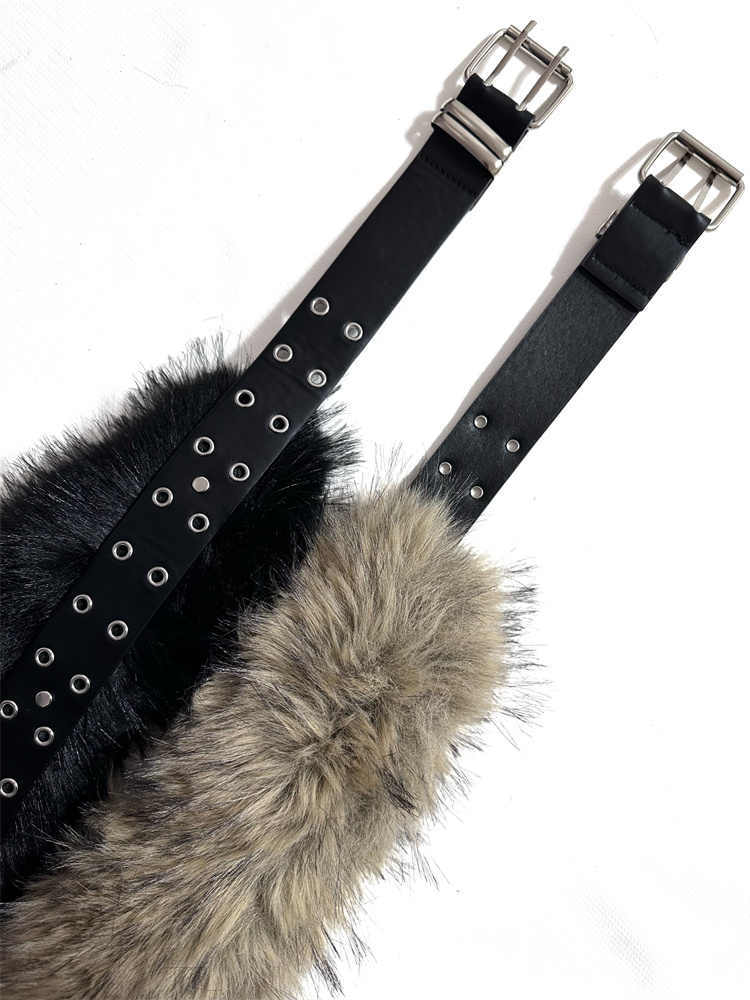 Women’s Fur Stitching Luxury Belt - Fashion Belt