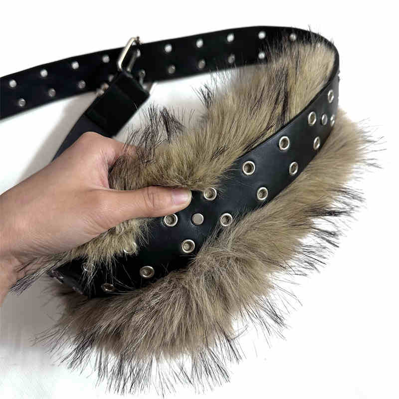 Women’s Fur Stitching Luxury Belt - Fashion Belt