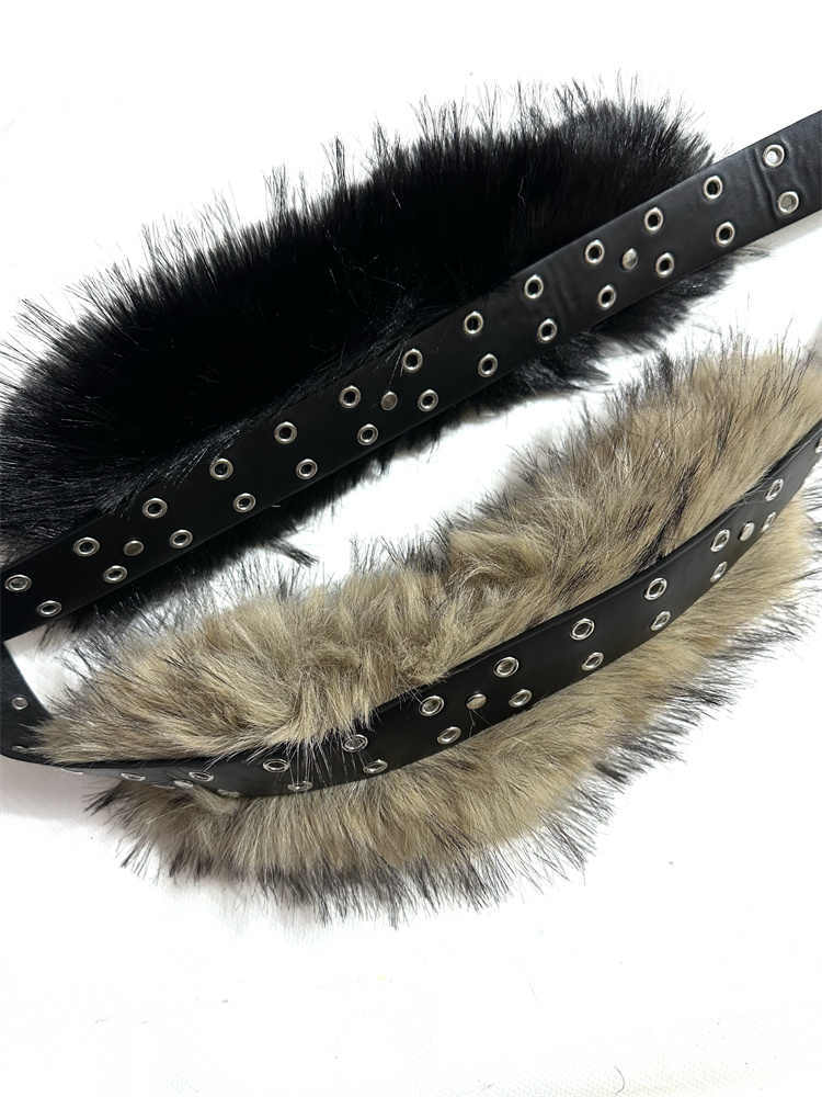 Women’s Fur Stitching Luxury Belt - Fashion Belt