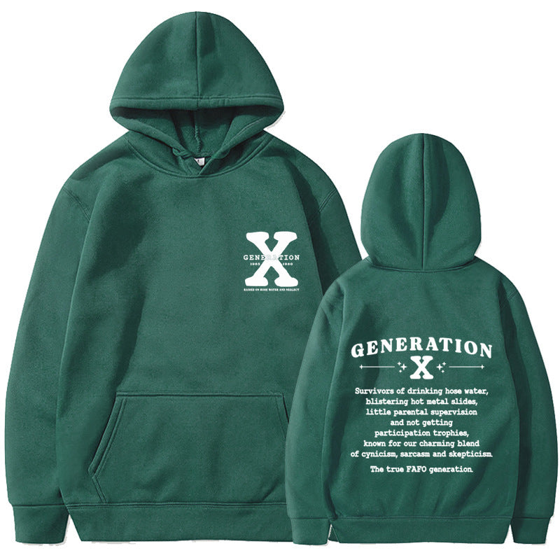 Women’s GENERATION X Loose Fitting Hoodie - Dark Green / 2XL - Hoodie