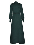 Women’s High-Neck Lantern Sleeved Evening Dress - Dress