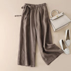 Women’s High Waist Side Lace-up Retro Elastic-waist Casual Pants - Khaki / 2XL - Women’s Trousers