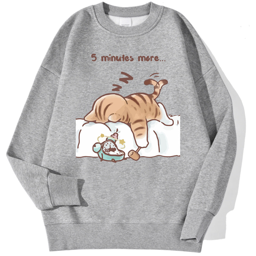 Women’s Korean Style Printed Sweatshirt Spring Fashion Summer Top - Gray / L