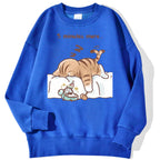 Women’s Korean Style Printed Sweatshirt Spring Fashion Summer Top - Blue / L
