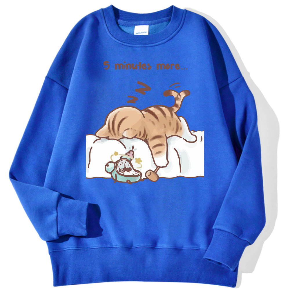 Women’s Korean Style Printed Sweatshirt Spring Fashion Summer Top - Blue / L