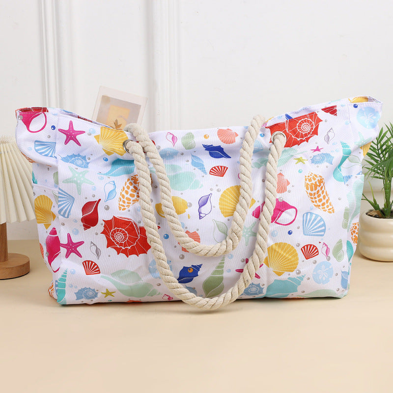 Women’s Large Capacity Beach Tote Bag Handheld Canvas Tote Bag - Canvas tote bag