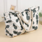 Women’s Large Capacity Beach Tote Bag Handheld Canvas Tote Bag - Pineapple / 48X32X15CM - Canvas tote bag
