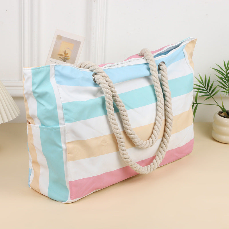 Women’s Large Capacity Beach Tote Bag Handheld Canvas Tote Bag - Rainbow Series 2 / 48X32X15CM - Canvas tote bag