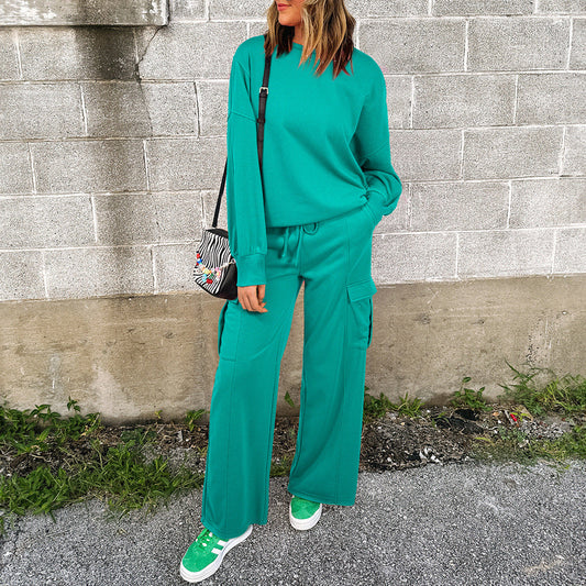 Women’s Long Sleeve Casual Sweatshirt & Trousers Two-pieces Set - 2-pieces set
