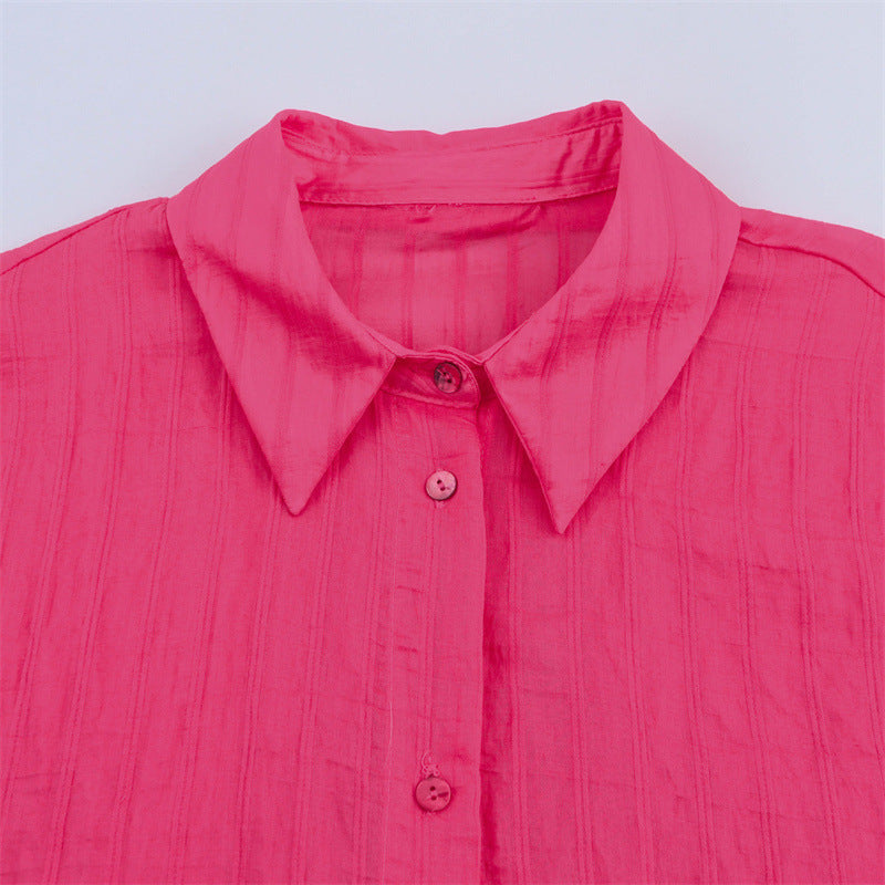 Women’s Long Sleeve Thin Blouse Casual Striped Summer Shirt - Blouse