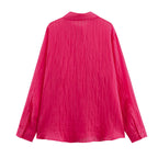 Women’s Long Sleeve Thin Blouse Casual Striped Summer Shirt - Blouse