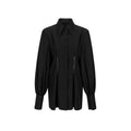 Women’s Luxury Zipper Detailed Blouse Long Sleeve Waist Trimming Shirt - Black / L - Blouse