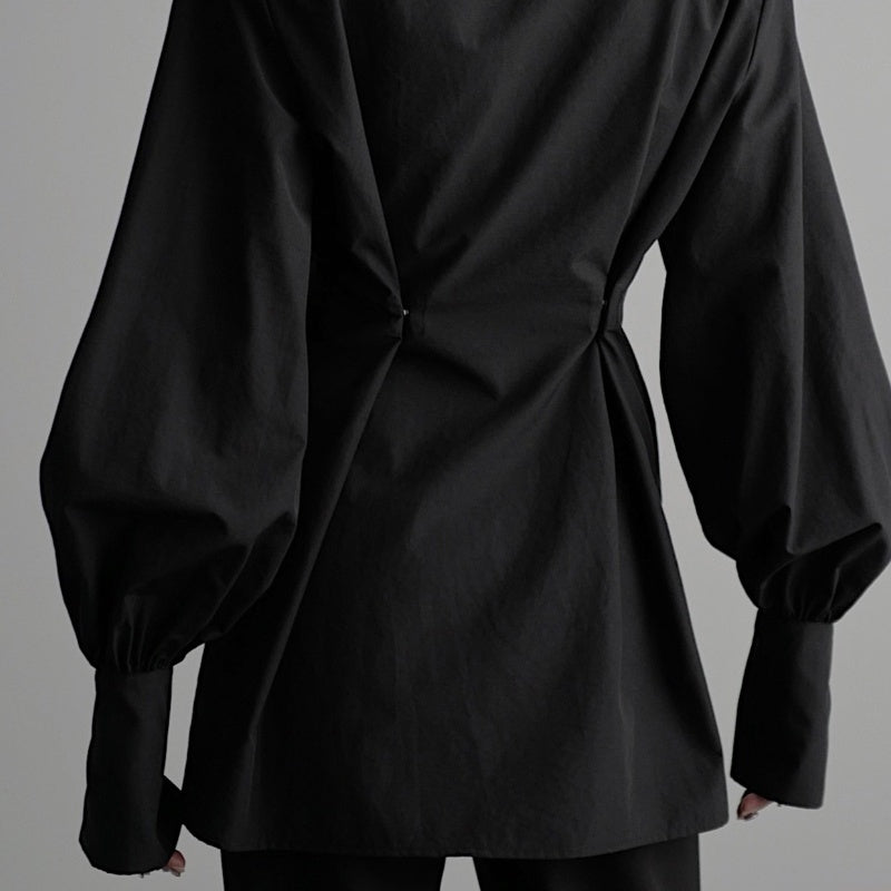Women’s Luxury Zipper Detailed Blouse Long Sleeve Waist Trimming Shirt - Blouse