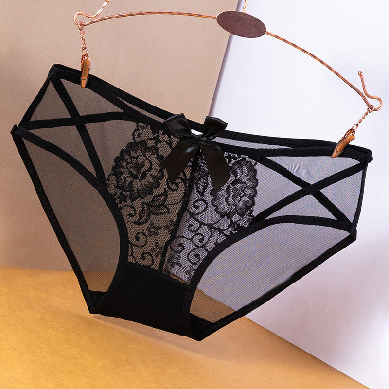Women’s Mesh Lace Low Waist Briefs - Style 105 / L - Women’s Underwear