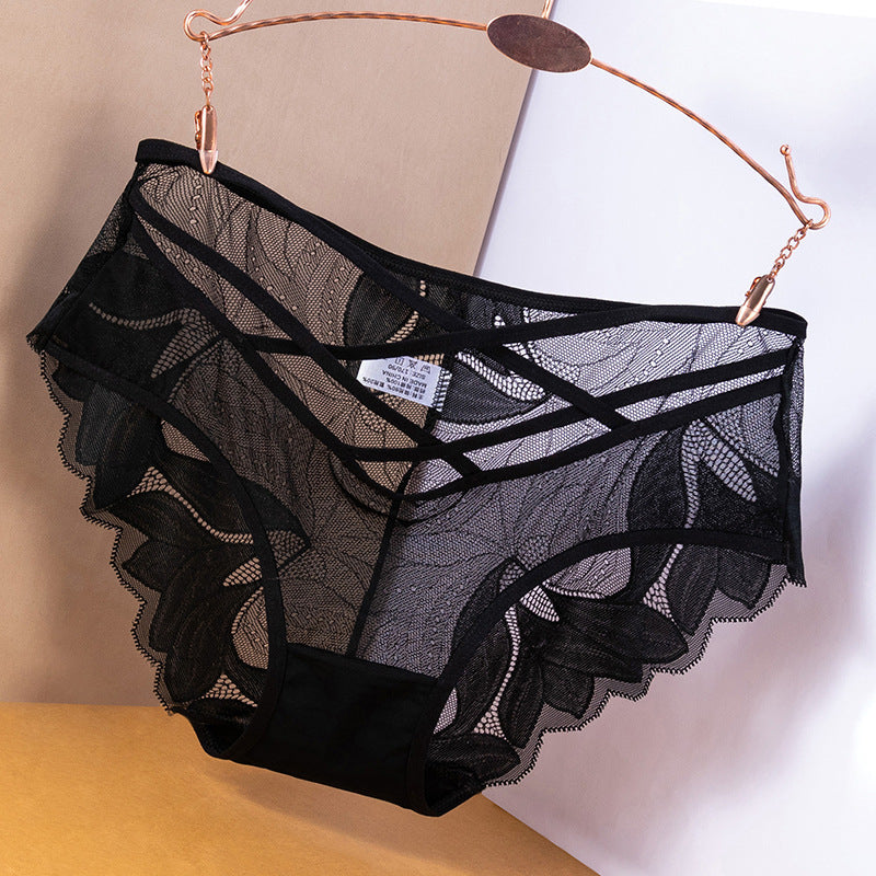 Women’s Mesh Lace Low Waist Briefs - Style 132 / L - Women’s Underwear
