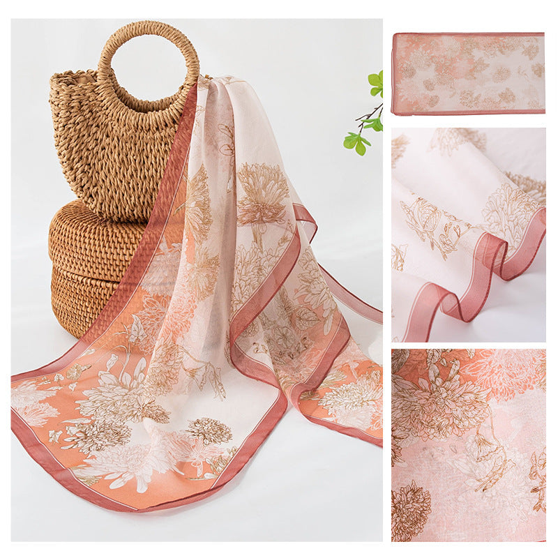 Women’s Mulberry Silk Scarf - Orange / 42x160cm - Scarf