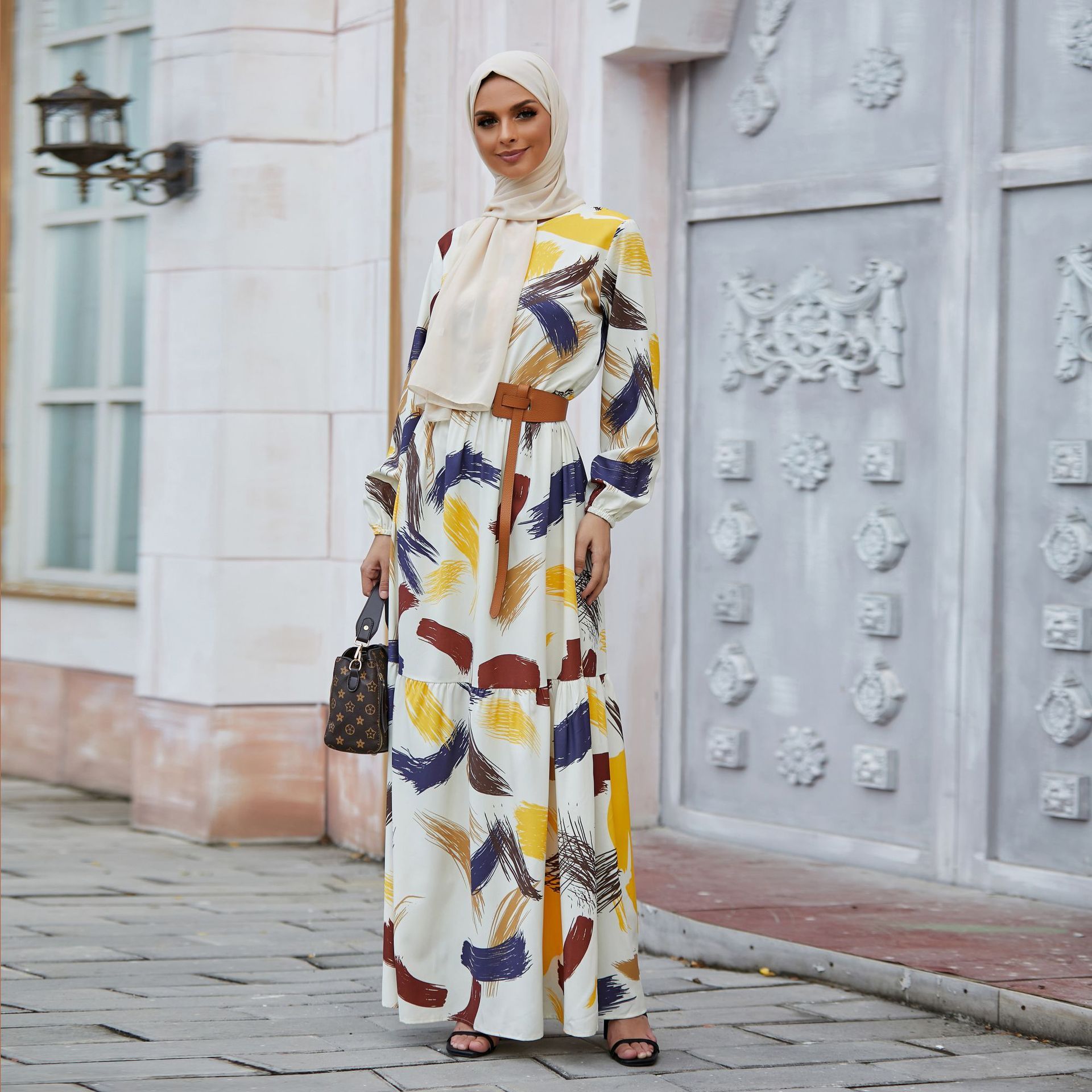 Women’s Printed Dress Summer Refreshing Printed Long Skirt