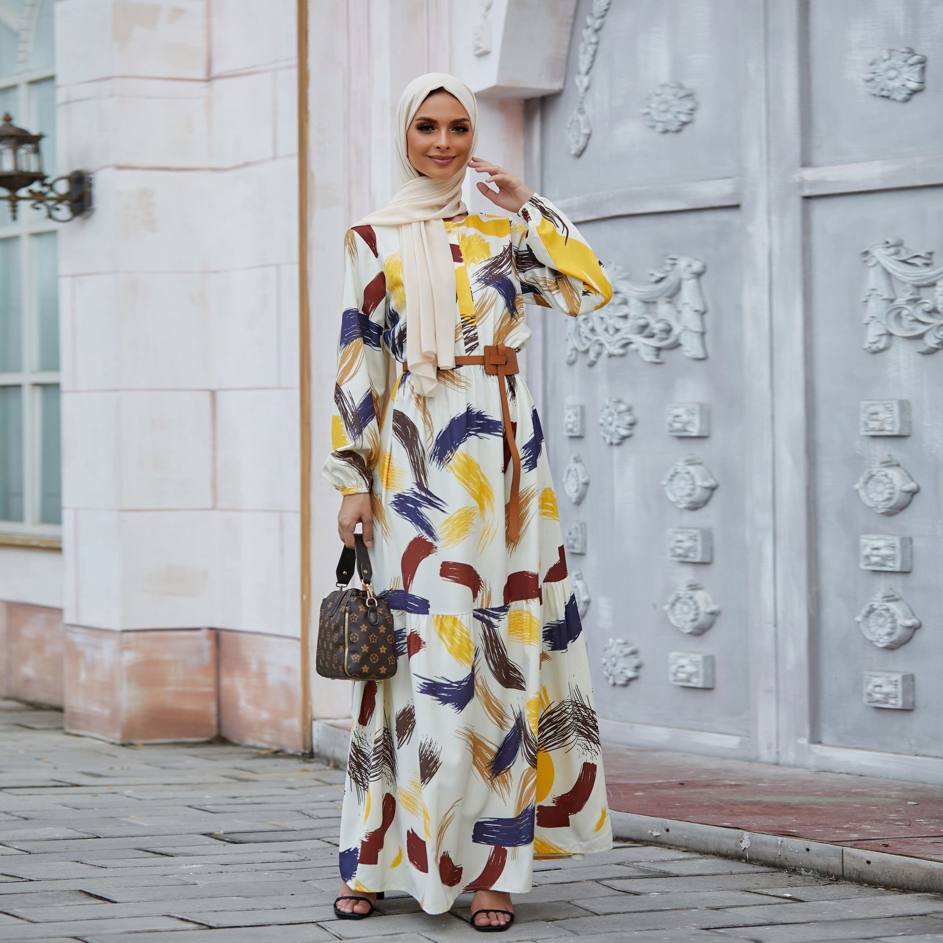 Women’s Printed Dress Summer Refreshing Printed Long Skirt