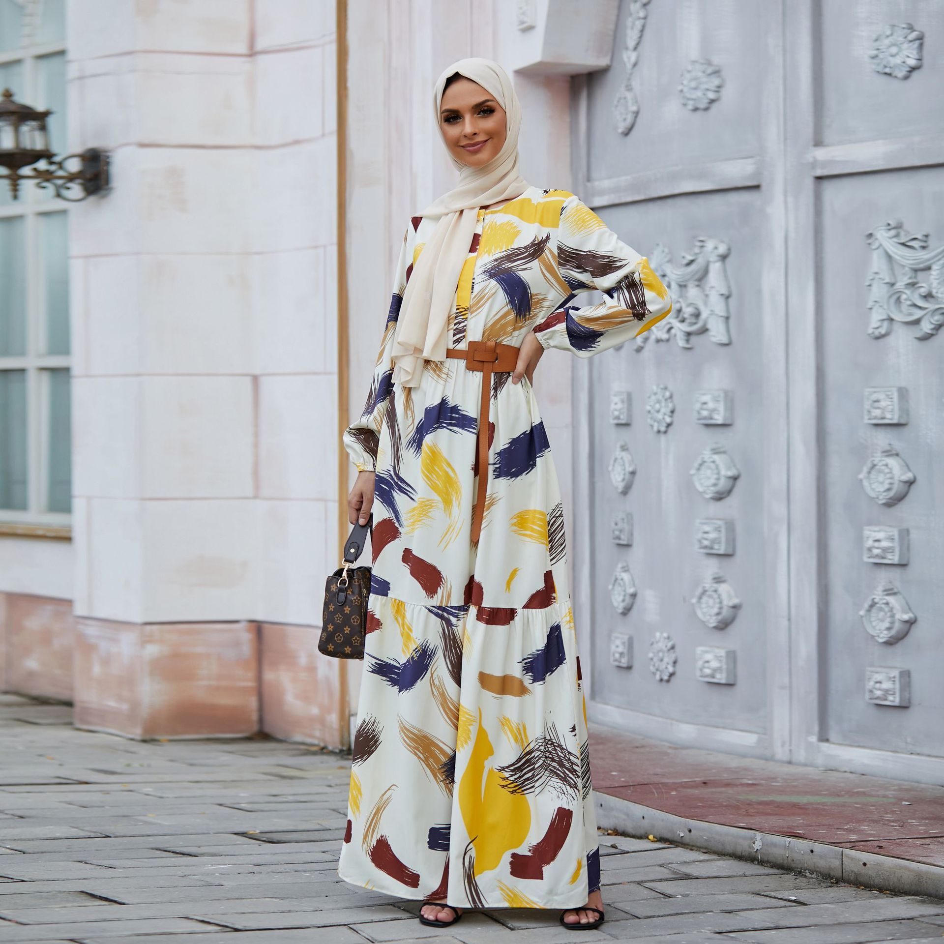 Women’s Printed Dress Summer Refreshing Printed Long Skirt