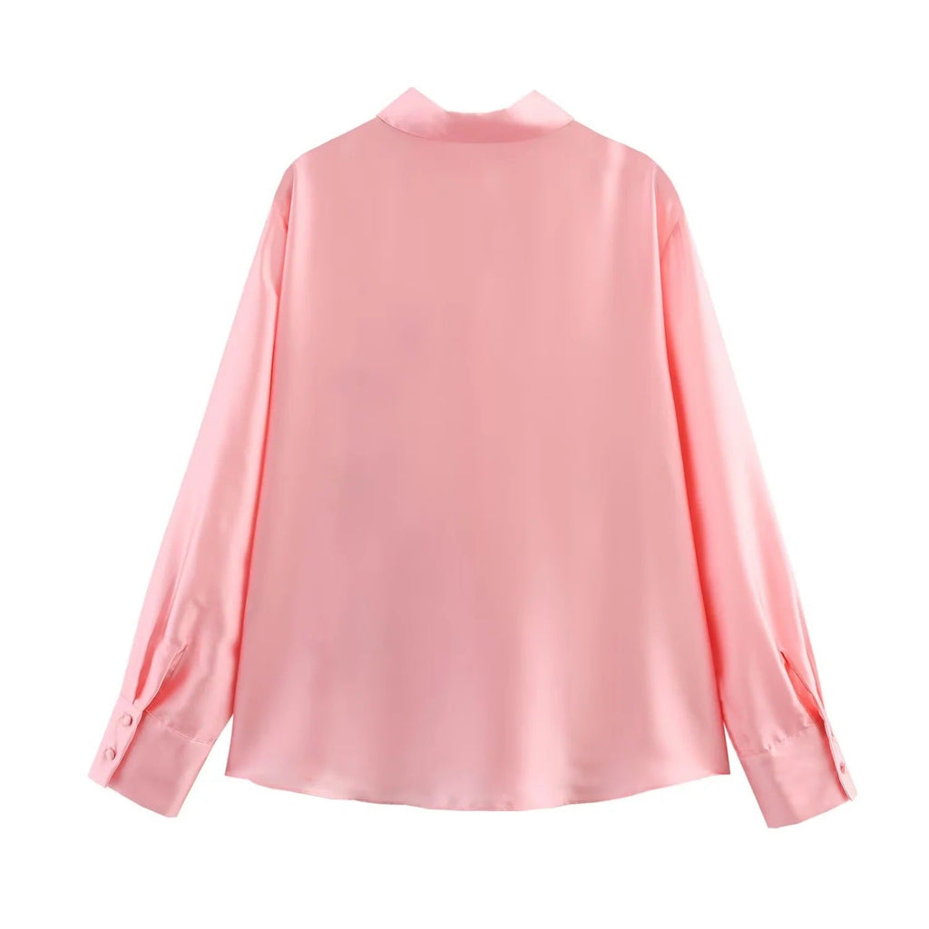 Women’s Printed Lapel Shirt - Blouse