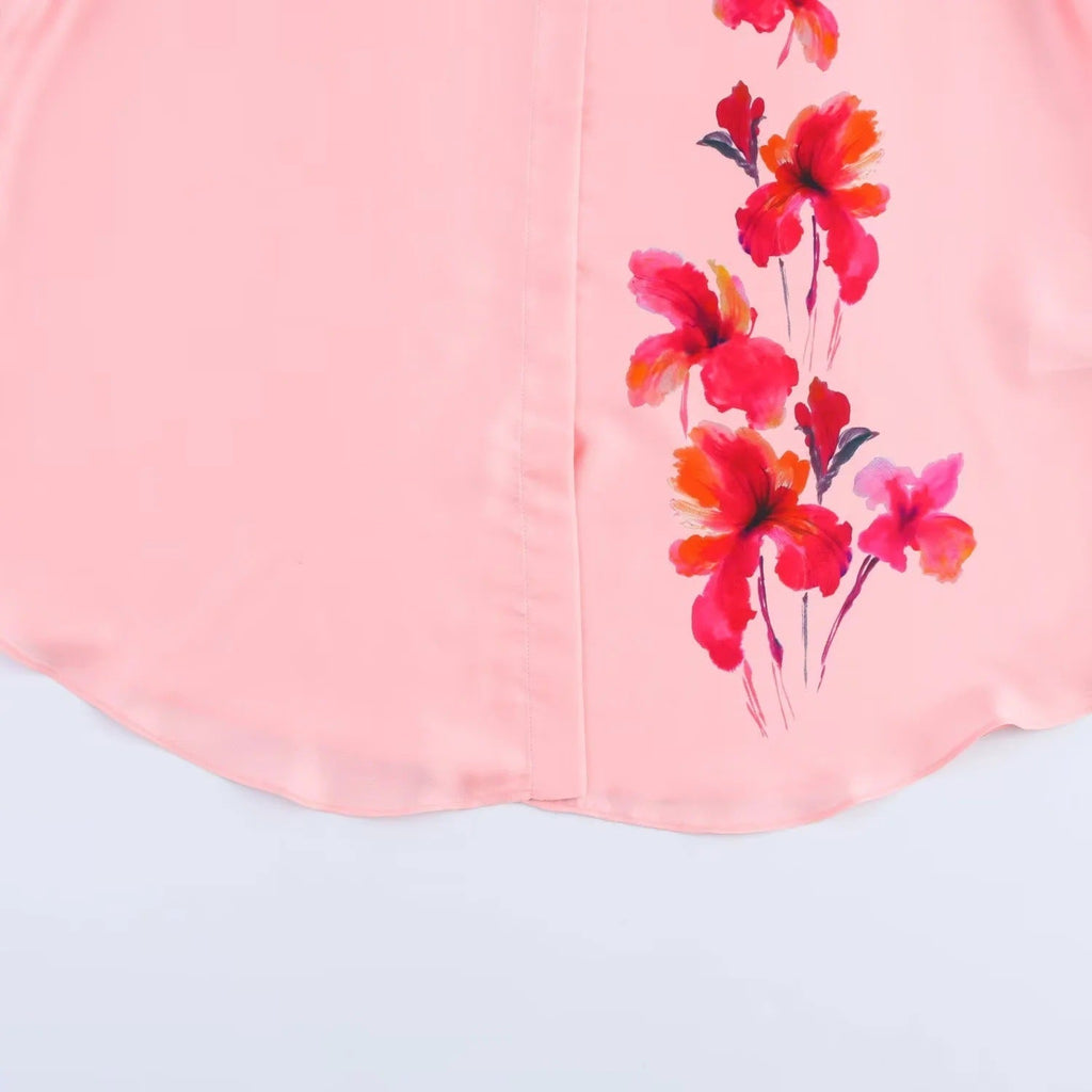Women’s Printed Lapel Shirt - Blouse
