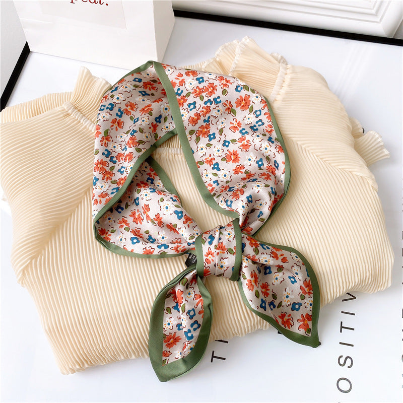 Women’s Printed Summer Scarf Decorative Skinny Scarf - LX1 green edge - Summer scarves
