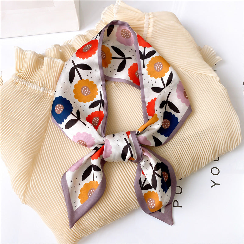 Women’s Printed Summer Scarf Decorative Skinny Scarf - LX11 Sunflower - Summer scarves