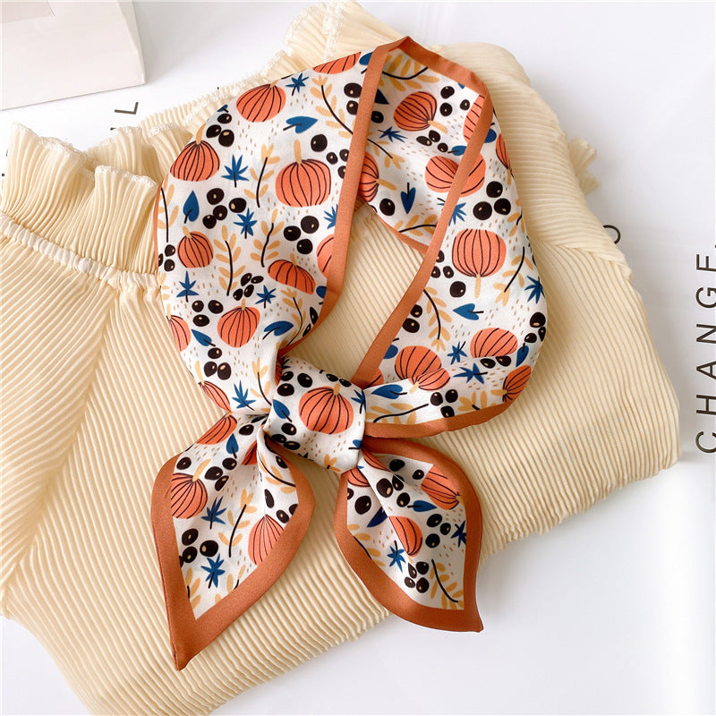 Women’s Printed Summer Scarf Decorative Skinny Scarf - LX14 Pumpkin - Summer scarves