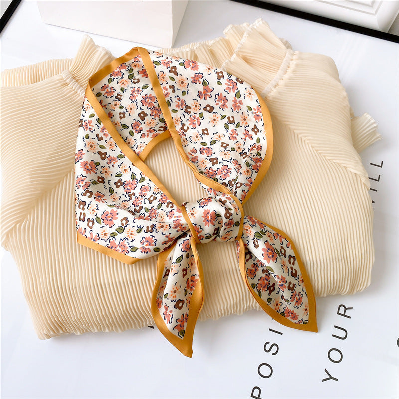 Women’s Printed Summer Scarf Decorative Skinny Scarf - LX2 Brown Edge - Summer scarves