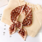Women’s Printed Summer Scarf Decorative Skinny Scarf - LX5 Coffee Khaki Edge - Summer scarves