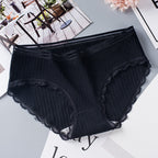 Women’s Seamless Laced Mid Waist Briefs - Women’s Underwear