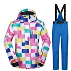 Women’s Ski Suit Thickened Breathable Outdoor Suit - Color block blue / L