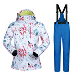 Women’s Ski Suit Thickened Breathable Outdoor Suit - Colorful blue / L