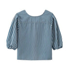 Women’s Striped Bow Lace-up Top - Blouse