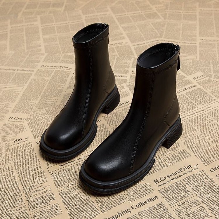 Women’s Thick Heel Flat Ankle Boots - Women’s boots