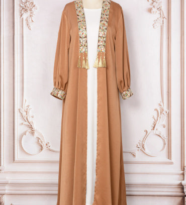 Women’s Two-pieces Set Tassel Pendant Robe Long Embellished Cardigan Set - 2-pieces set